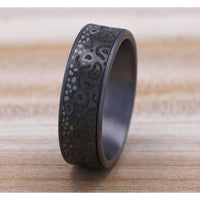 The Brook Trout Men's Wedding Band in Grey Tantalum and Grey/Black Titanium - 7.5mm Width by Brook and Branch