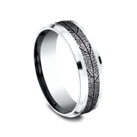 The Bryce Men's Wedding Band in 14K White Gold and Grey Tantalum - 7mm Width by Ammara Stone