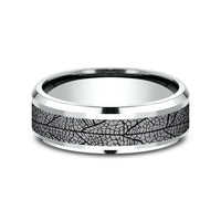The Bryce Men's Wedding Band in 14K White Gold and Grey Tantalum - 7mm Width by Ammara Stone