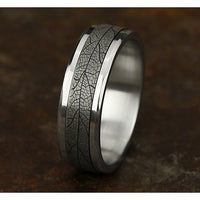 The Bryce Men's Wedding Band in 14K White Gold and Grey Tantalum - 7mm Width by Ammara Stone