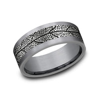 The Bryce Men's Wedding Band in Grey Tantalum and Grey/Black Titanium - 8mm Width by Tantalum