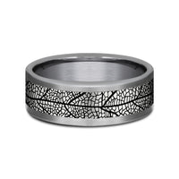 The Bryce Men's Wedding Band in Grey Tantalum and Grey/Black Titanium - 8mm Width by Tantalum