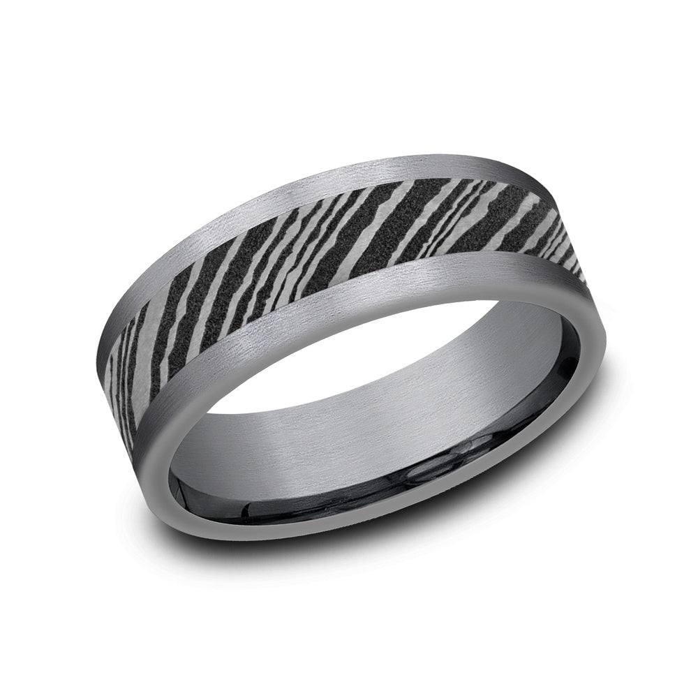 The Buck Men's Wedding Band in Grey Tantalum - 8mm Width by Tantalum