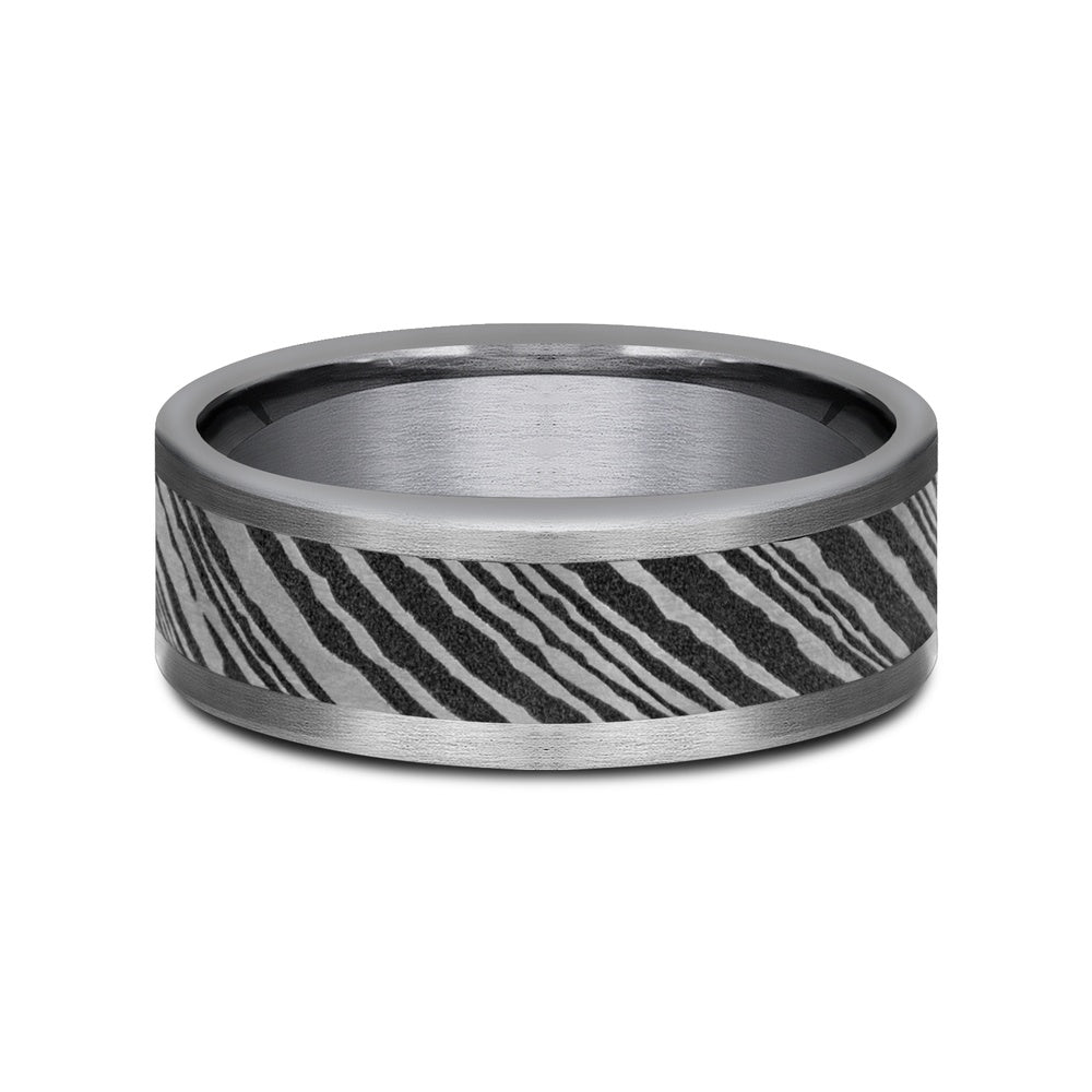 The Buck Men's Wedding Band in Grey Tantalum - 8mm Width by Tantalum