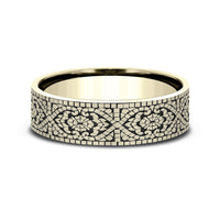 The Burano Men's Wedding Band in 14K Yellow Gold - 7mm Width by Benchmark