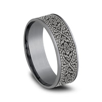 The Burano Men's Wedding Band in Grey Tantalum and Grey/Black Titanium - 7.5mm Width by Tantalum