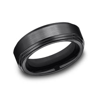 The Cadet Men's Wedding Band in Black Titanium - 8mm Width by Forge