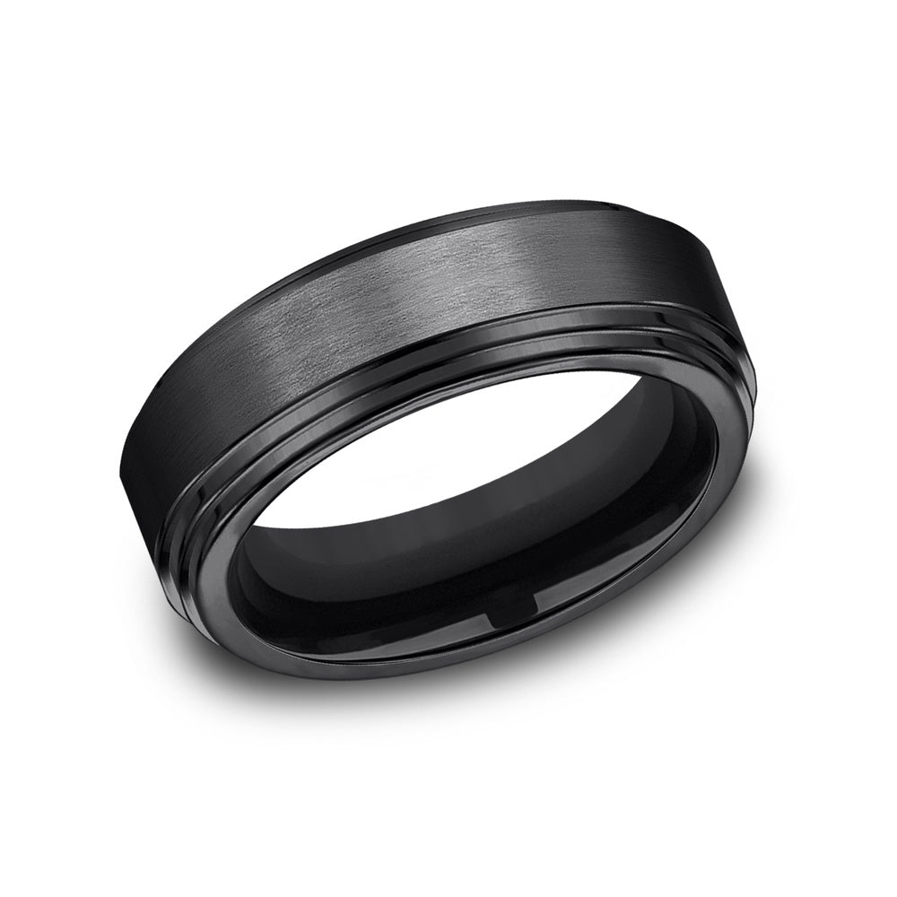 The Cadet Men's Wedding Band in Black Titanium - 8mm Width by Forge