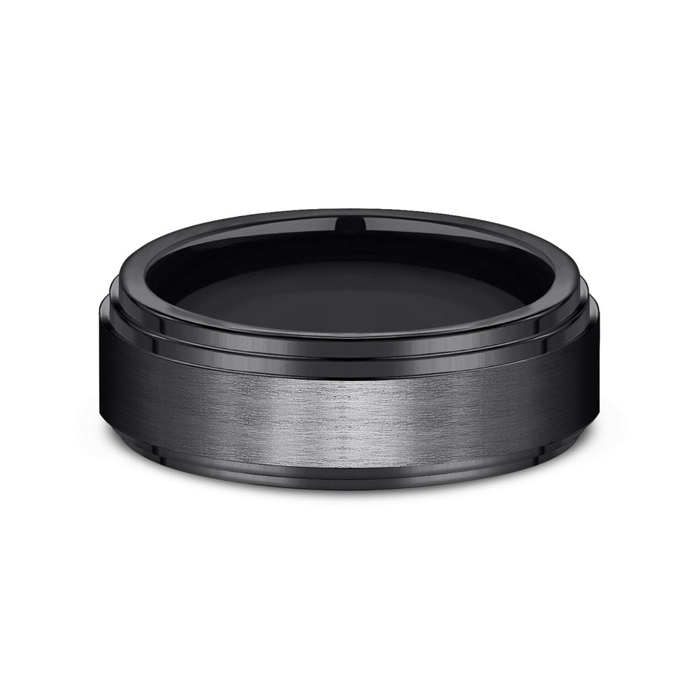 The Cadet Men's Wedding Band in Black Titanium - 8mm Width by Forge