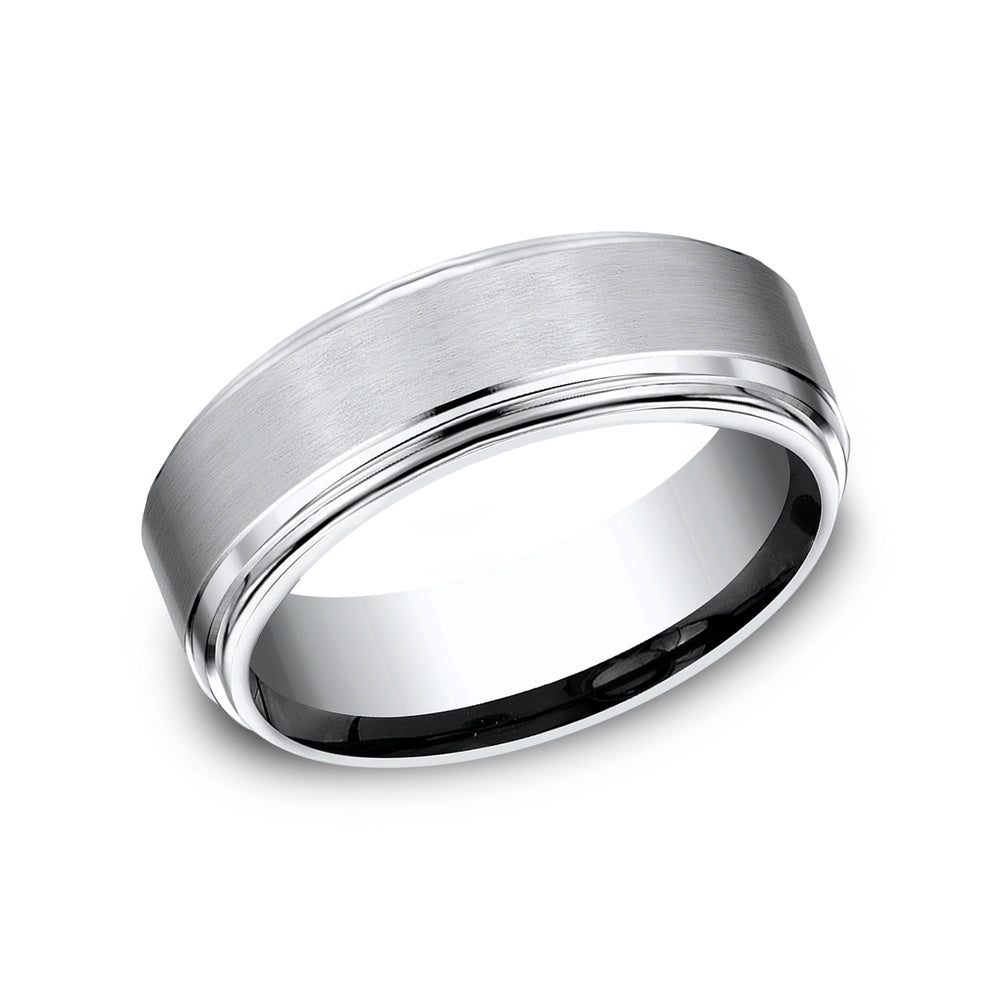 The Cadet Men's Wedding Band in White Cobalt - 8mm Width by Forge