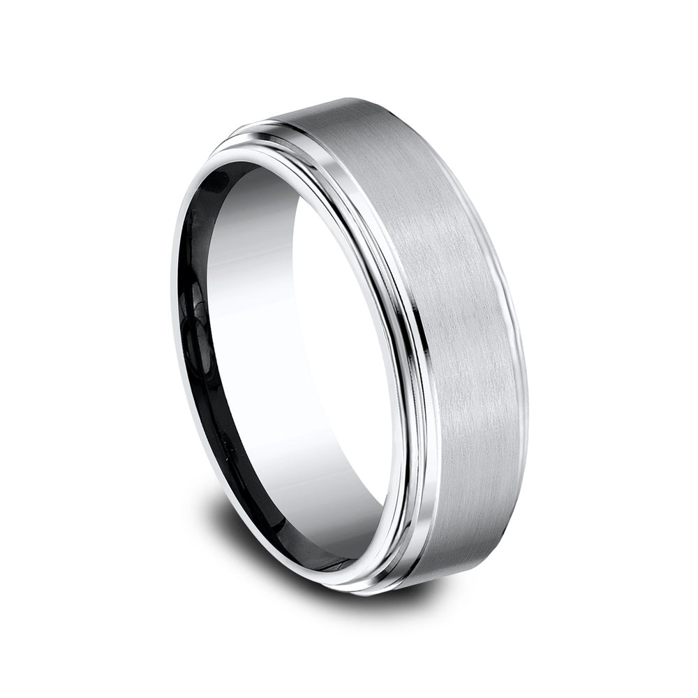 The Cadet Men's Wedding Band in White Cobalt - 8mm Width by Forge