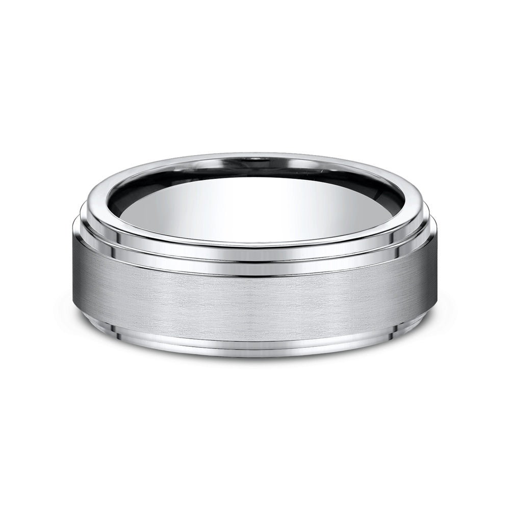 The Cadet Men's Wedding Band in White Cobalt - 8mm Width by Forge