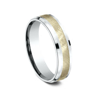 The Caesar Men's Wedding Band in 14K White and Yellow Gold - 6mm Width by Benchmark