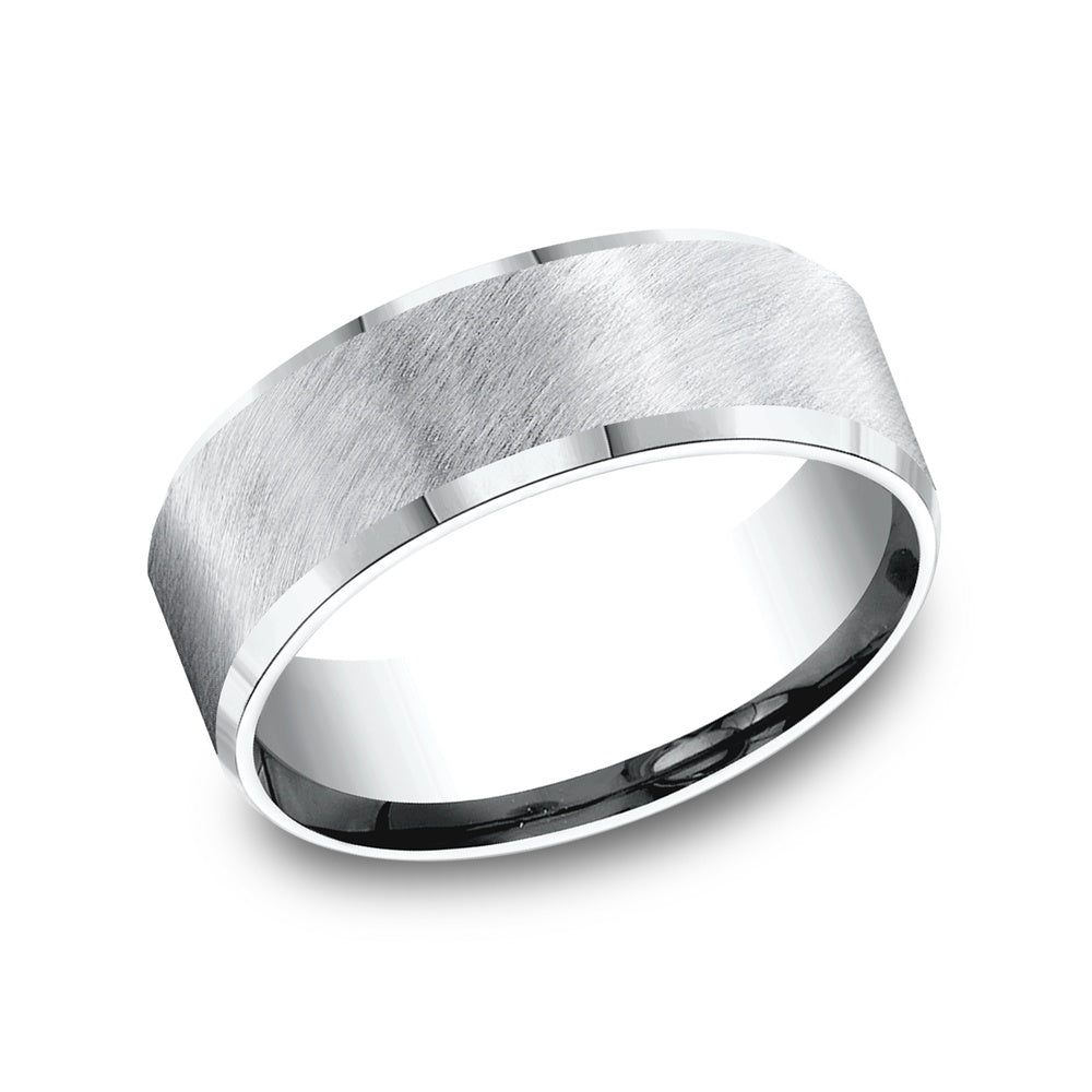The Caesar Men's Wedding Band in White Cobalt - 8mm Width by Forge