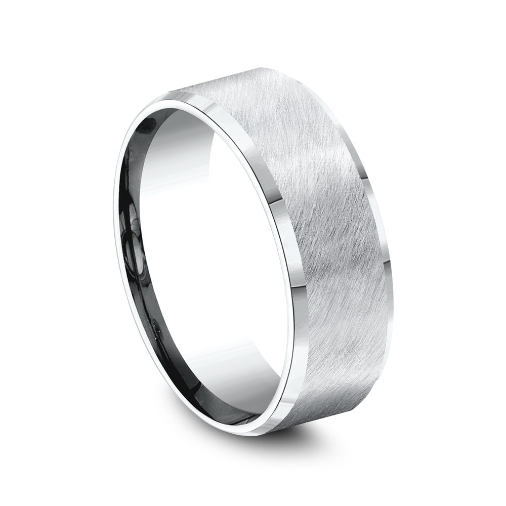 The Caesar Men's Wedding Band in White Cobalt - 8mm Width by Forge