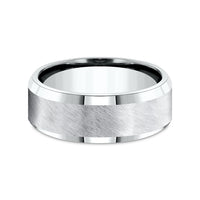 The Caesar Men's Wedding Band in White Cobalt - 8mm Width by Forge