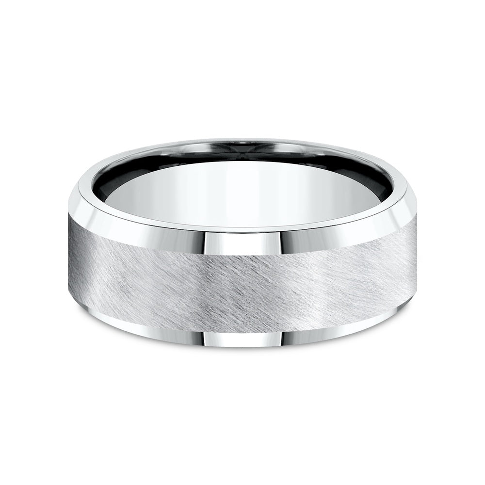 The Caesar Men's Wedding Band in White Cobalt - 8mm Width by Forge