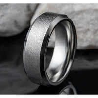 The Caesar Men's Wedding Band in White Cobalt - 8mm Width by Forge