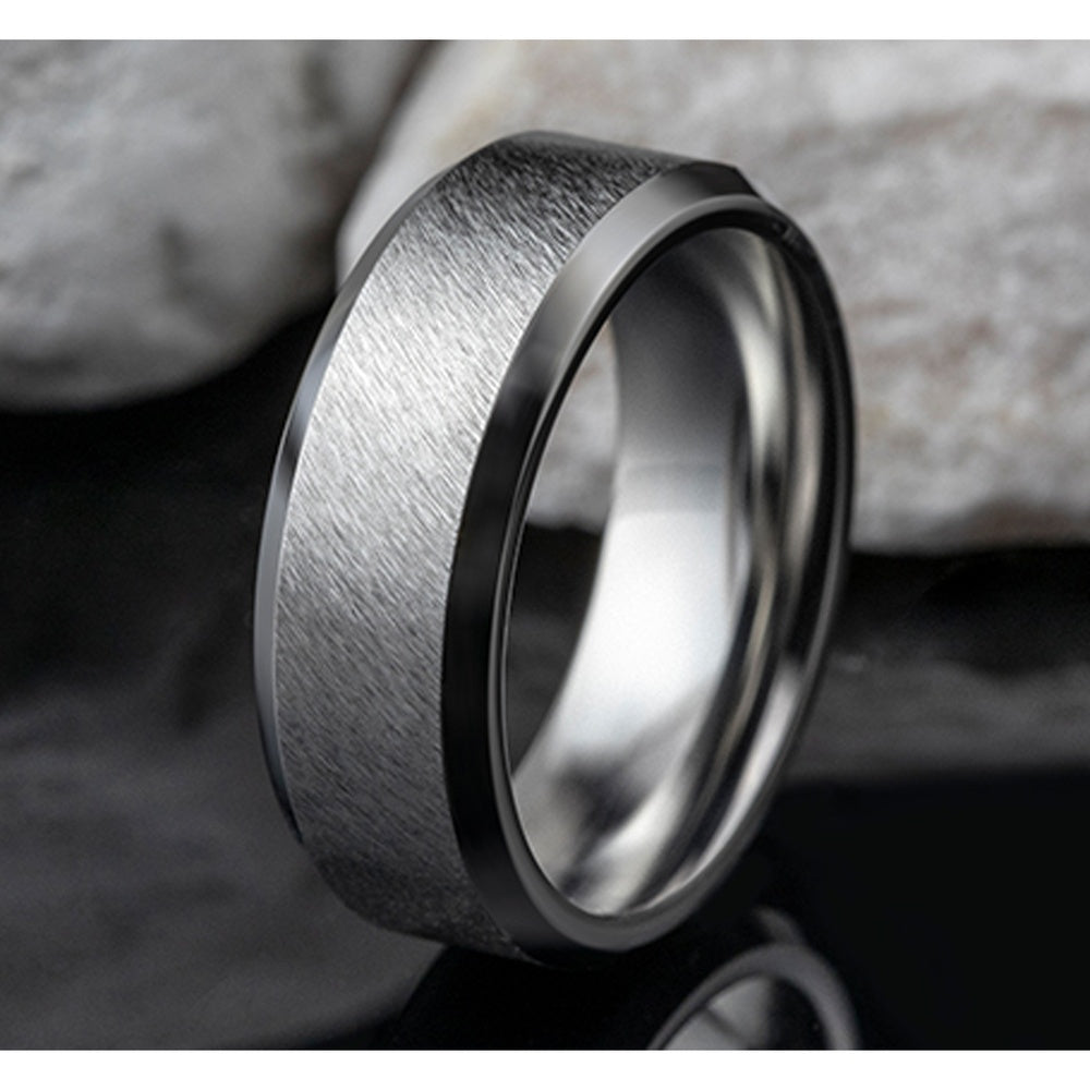 The Caesar Men's Wedding Band in White Cobalt - 8mm Width by Forge