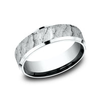 The Caldera Men's Wedding Band in 14K White Gold - 7mm by Benchmark