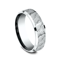 The Caldera Men's Wedding Band in 14K White Gold - 7mm by Benchmark