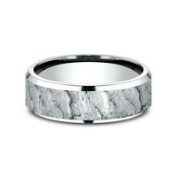 The Caldera Men's Wedding Band in 14K White Gold - 7mm by Benchmark