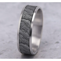 The Caldera Men's Wedding Band in 14K White Gold - 7mm by Benchmark