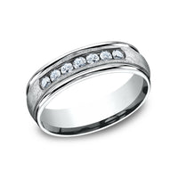 The Cambridge Men's Wedding Band in 14K White Gold - 6.5mm Width by Benchmark