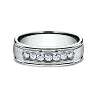 The Cambridge Men's Wedding Band in 14K White Gold - 6.5mm Width by Benchmark