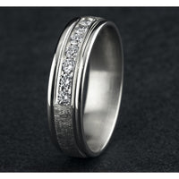 The Cambridge Men's Wedding Band in 14K White Gold - 6.5mm Width by Benchmark
