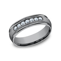 The Cambridge Men's Wedding Band in Grey Tantalum - 6.5mm Width by Tantalum