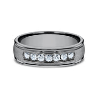 The Cambridge Men's Wedding Band in Grey Tantalum - 6.5mm Width by Tantalum