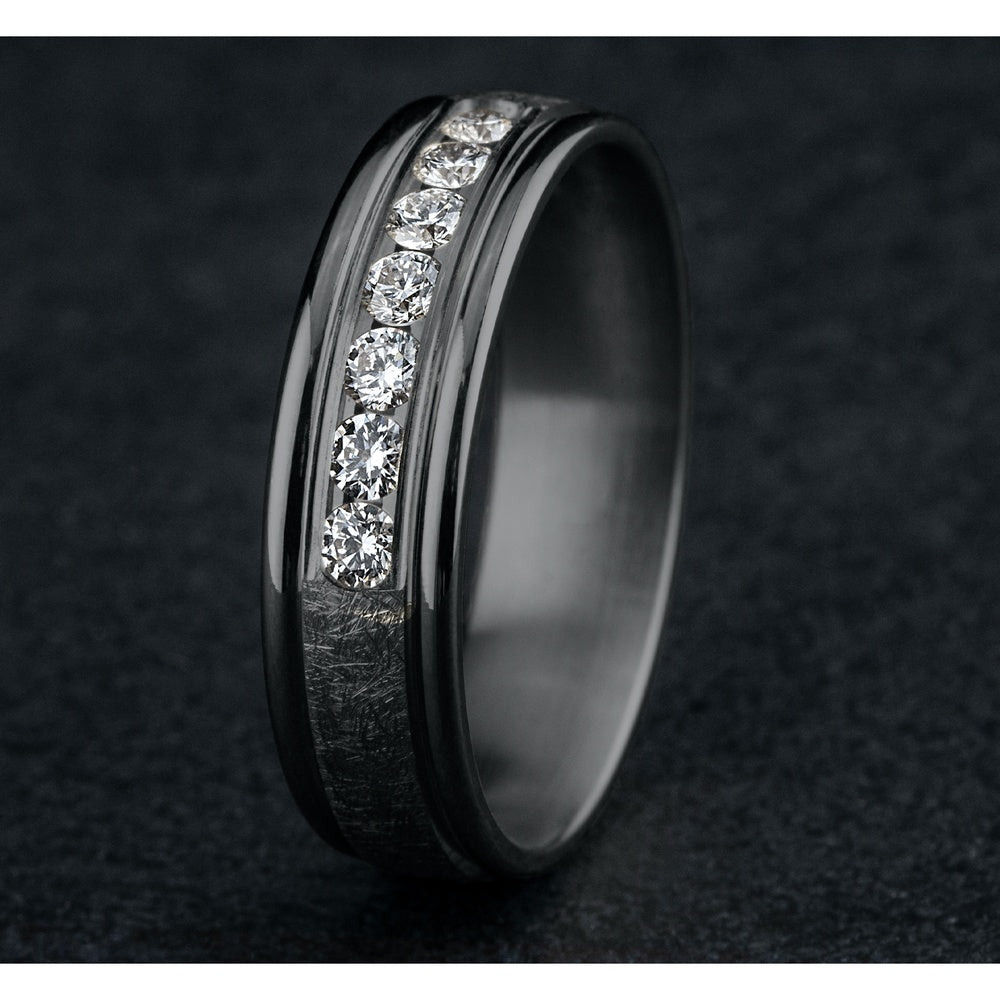 The Cambridge Men's Wedding Band in Grey Tantalum - 6.5mm Width by Tantalum