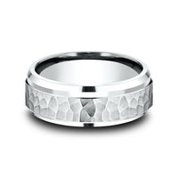 The Camino Men's Wedding Band in 14K White Gold - 8mm Width by Benchmark