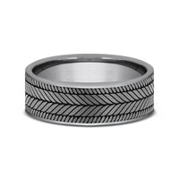 The Caprio Men's Wedding Band in Grey Tantalum - 7mm Width by Tantalum