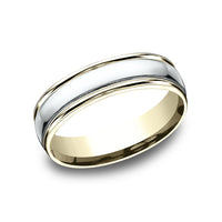 The Captain Men's Wedding Band in 14K Yellow and White Gold - 6mm Width by Benchmark
