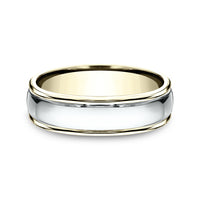 The Captain Men's Wedding Band in 14K Yellow and White Gold - 6mm Width by Benchmark
