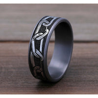 The Carabiner Men's Wedding Band in Grey Tantalum and Grey/Black Titanium - 7.5mm Width by Brook and Branch
