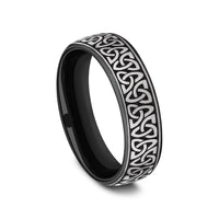 The Carlow Men's Wedding Band in Grey/Black Titanium - 6.5mm Width by Forge