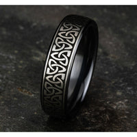 The Carlow Men's Wedding Band in Grey/Black Titanium - 6.5mm Width by Forge