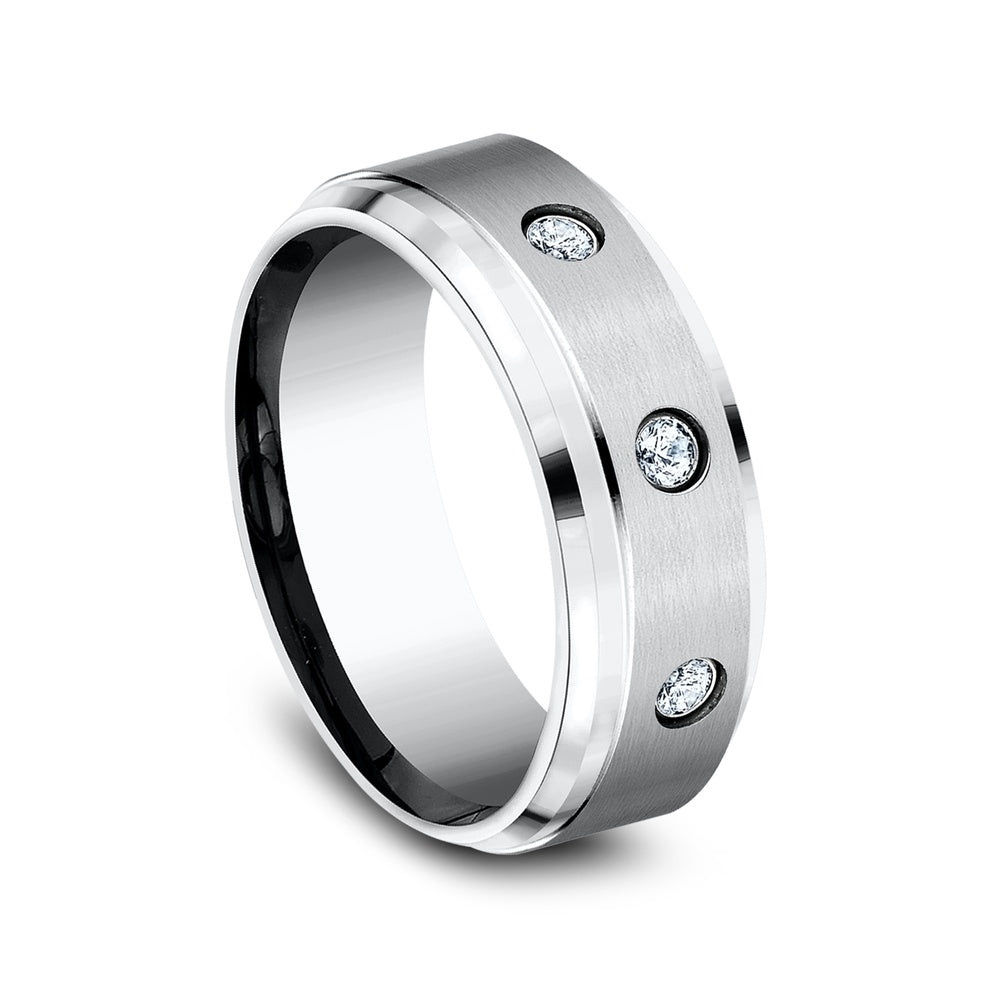 The Carter Men's Wedding Band in White Cobalt - 8mm Width by Forge