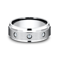 The Carter Men's Wedding Band in White Cobalt - 8mm Width by Forge