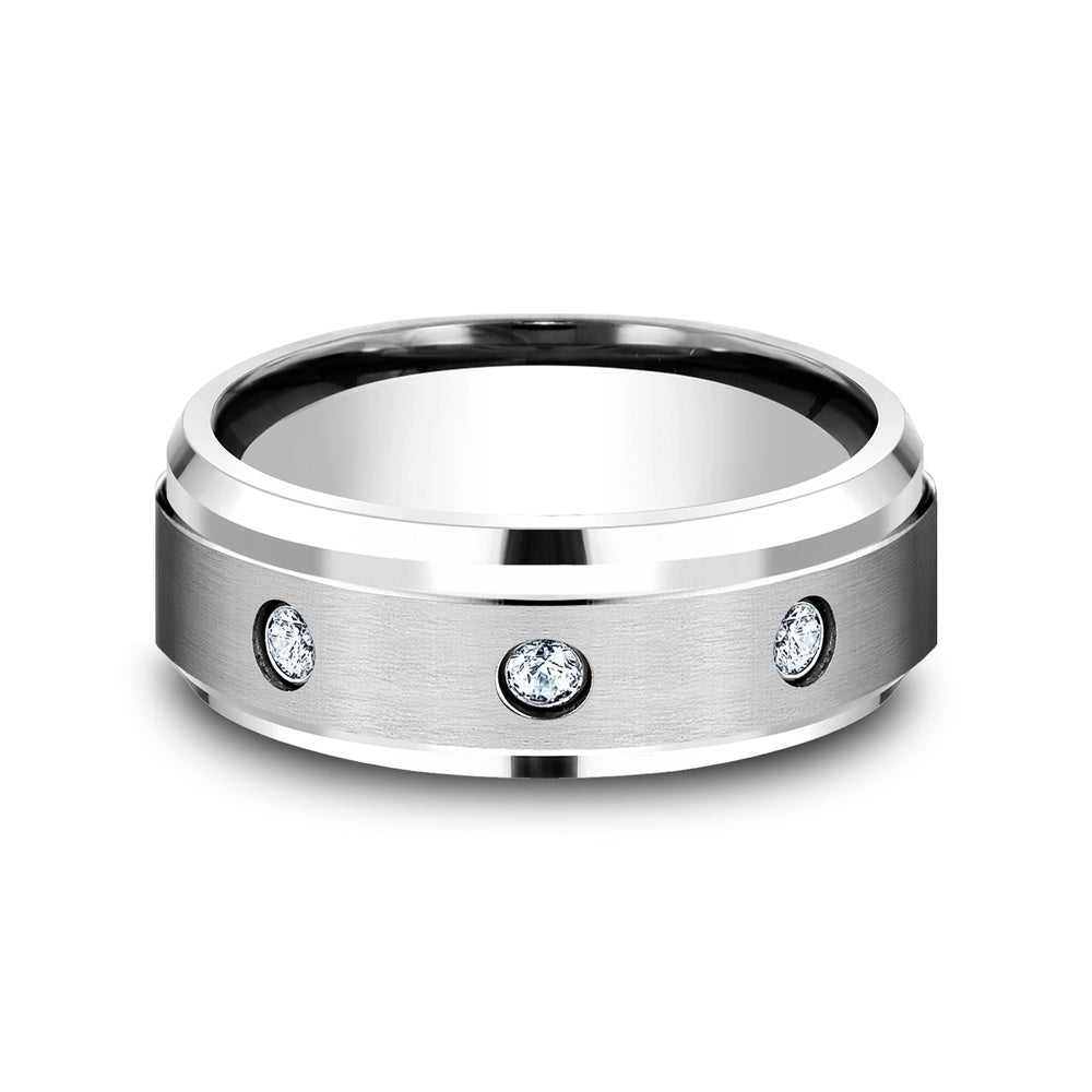 The Carter Men's Wedding Band in White Cobalt - 8mm Width by Forge