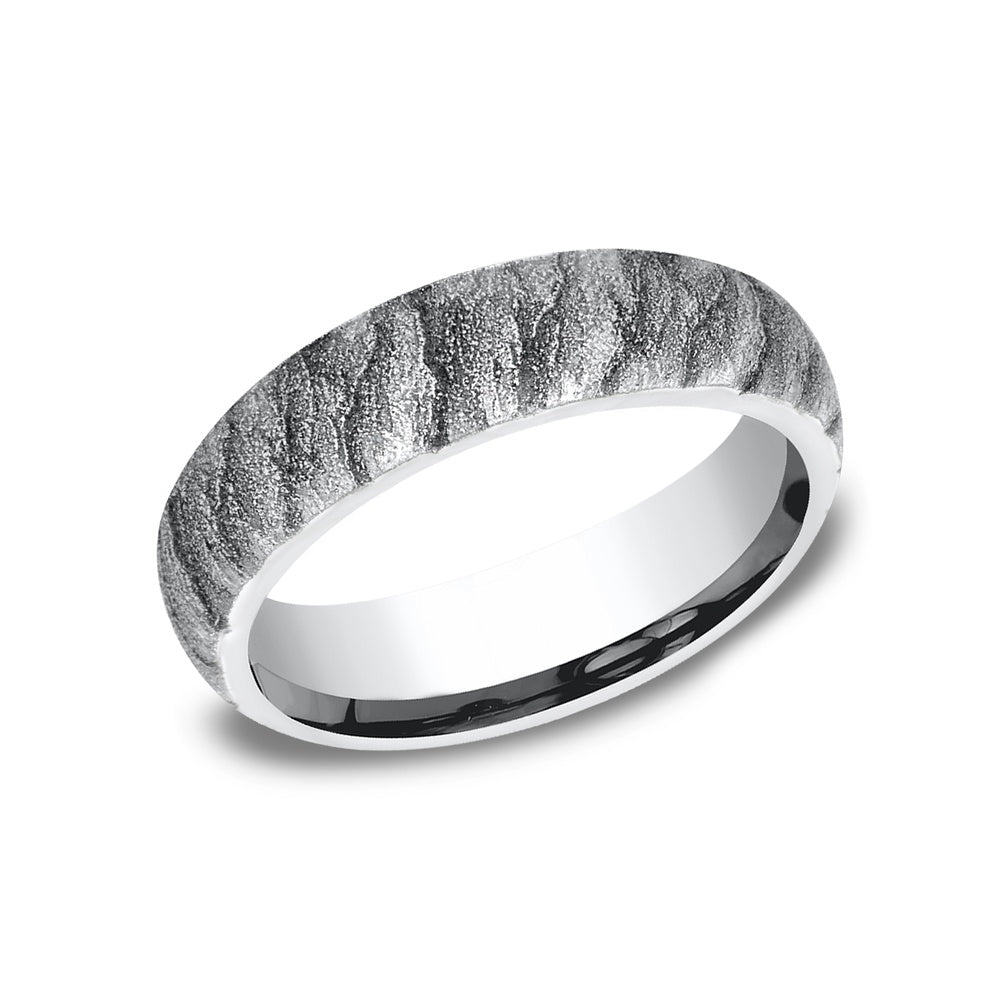 The Cascade Men's Wedding Band in White Cobalt - 6mm Width by Forge