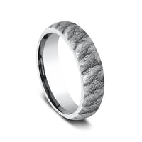 The Cascade Men's Wedding Band in White Cobalt - 6mm Width by Forge