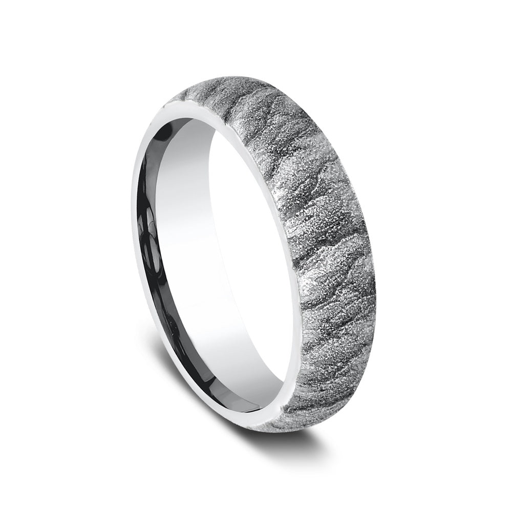 The Cascade Men's Wedding Band in White Cobalt - 6mm Width by Forge
