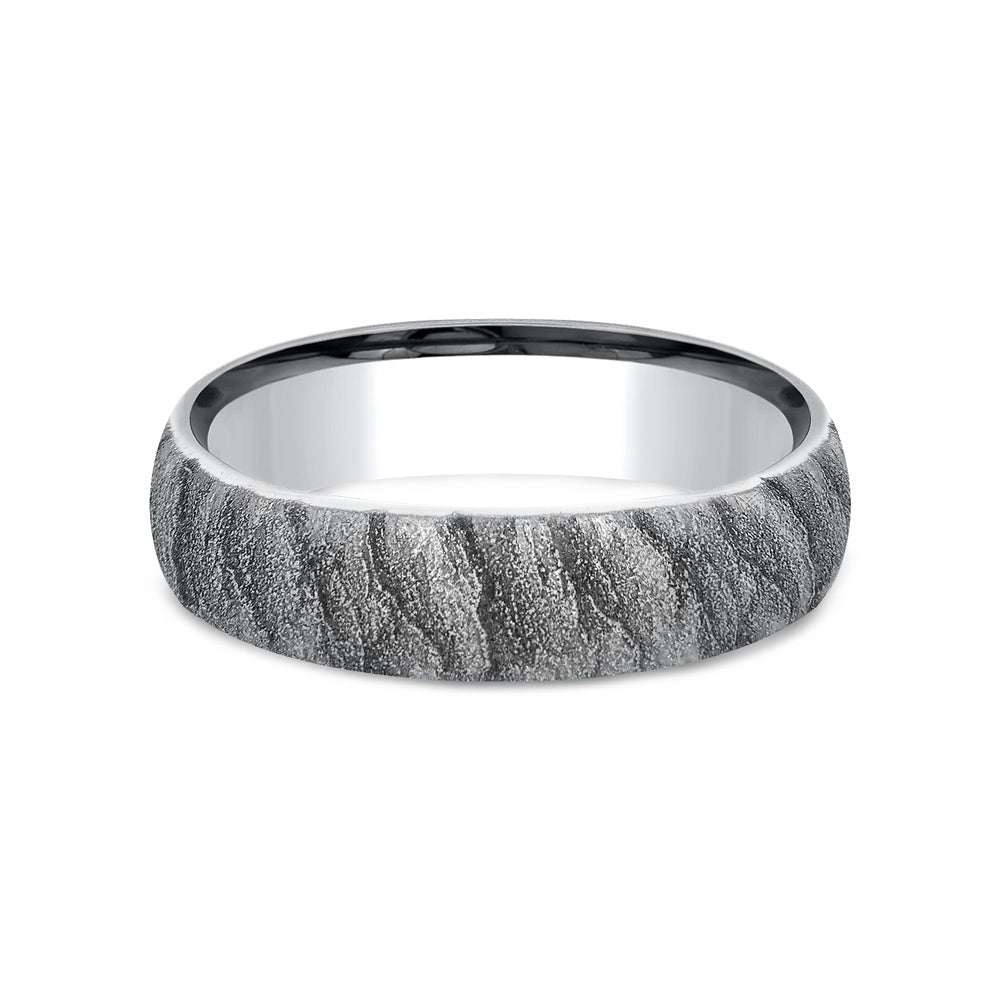 The Cascade Men's Wedding Band in White Cobalt - 6mm Width by Forge