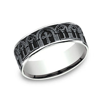 The Cathedral Men's Wedding Band in 14K White Gold - 7mm Width by Benchmark