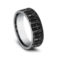 The Cathedral Men's Wedding Band in Tungsten - 7mm Width by Forge