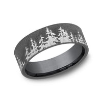 The Cedar Men's Wedding Band in Darkened Tantalum - 8mm Width by Tantalum